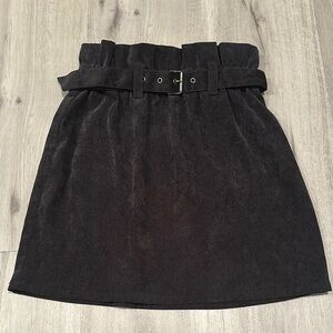 LUSH women's black belted mini skirt S